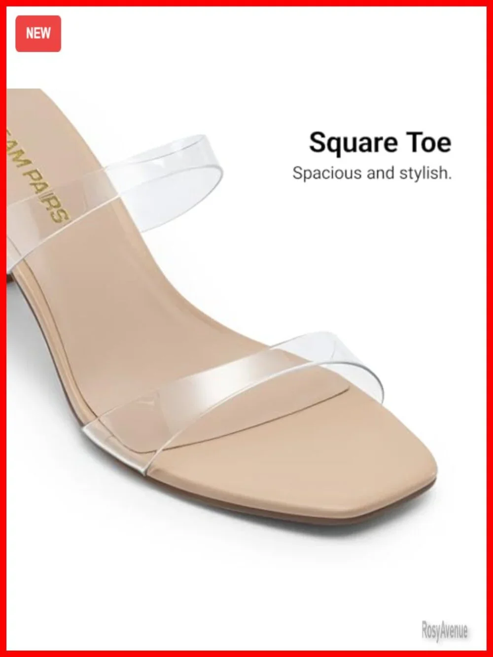 Square Toe Kitten Heel Mules with PU Upper and Slip-On Design for Parties and